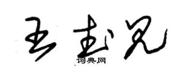 朱錫榮王武見草書個性簽名怎么寫