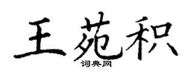 丁謙王苑積楷書個性簽名怎么寫