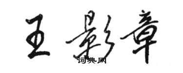 駱恆光王影章行書個性簽名怎么寫