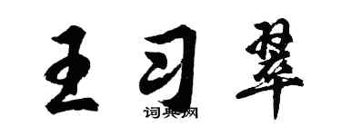 胡問遂王習翠行書個性簽名怎么寫