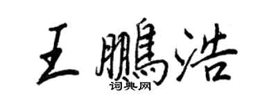 王正良王鵬浩行書個性簽名怎么寫