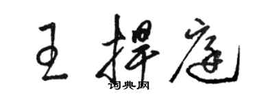 駱恆光王捍庭草書個性簽名怎么寫