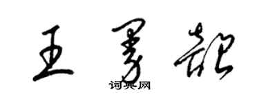 梁錦英王曼韶草書個性簽名怎么寫