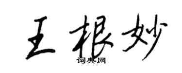 王正良王根妙行書個性簽名怎么寫