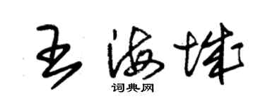 朱錫榮王海城草書個性簽名怎么寫