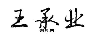 曾慶福王承業行書個性簽名怎么寫