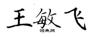 丁謙王敏飛楷書個性簽名怎么寫