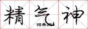 龐中華精氣神行書怎么寫