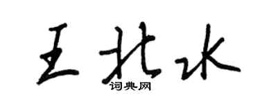 王正良王北水行書個性簽名怎么寫