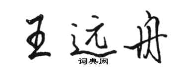 駱恆光王遠舟行書個性簽名怎么寫