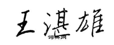 王正良王湛雄行書個性簽名怎么寫