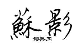 王正良蘇影行書個性簽名怎么寫