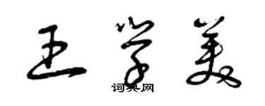 曾慶福王學美草書個性簽名怎么寫