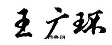 胡問遂王廣環行書個性簽名怎么寫