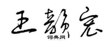 曾慶福王韻宏草書個性簽名怎么寫