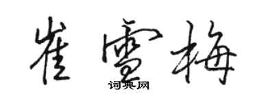 駱恆光崔雪梅行書個性簽名怎么寫