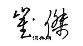 駱恆光崔傑草書個性簽名怎么寫