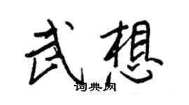 王正良武想行書個性簽名怎么寫