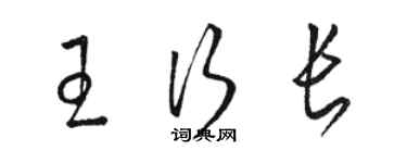 駱恆光王行長草書個性簽名怎么寫