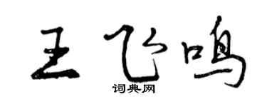 曾慶福王飛鳴行書個性簽名怎么寫