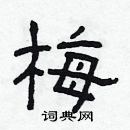 林少明寫的硬筆隸書梅