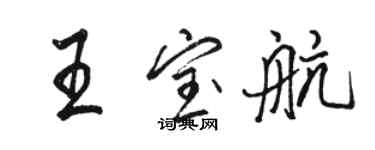 駱恆光王寶航行書個性簽名怎么寫