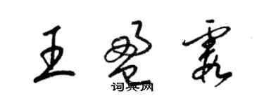 梁錦英王盈霞草書個性簽名怎么寫