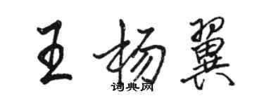 駱恆光王楊翼行書個性簽名怎么寫