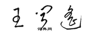 駱恆光王聞遙草書個性簽名怎么寫