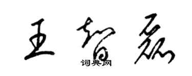 梁錦英王智磊草書個性簽名怎么寫