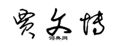 朱錫榮賈文博草書個性簽名怎么寫