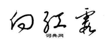 梁錦英向紅霞草書個性簽名怎么寫