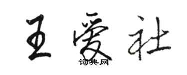 駱恆光王愛社行書個性簽名怎么寫