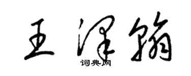 梁錦英王澤翰草書個性簽名怎么寫