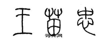 陳墨王苗忠篆書個性簽名怎么寫