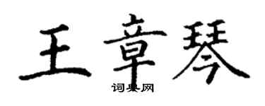 丁謙王章琴楷書個性簽名怎么寫