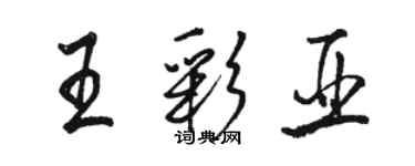 駱恆光王彩亞行書個性簽名怎么寫