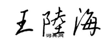王正良王陸海行書個性簽名怎么寫