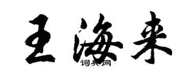 胡問遂王海來行書個性簽名怎么寫