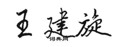 駱恆光王建旋行書個性簽名怎么寫