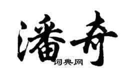 胡問遂潘奇行書個性簽名怎么寫