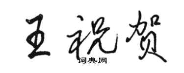 駱恆光王祝賀行書個性簽名怎么寫