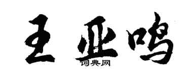 胡問遂王亞鳴行書個性簽名怎么寫