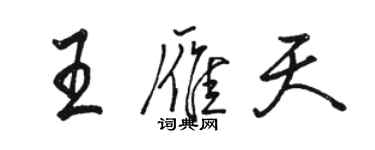 駱恆光王雁天行書個性簽名怎么寫