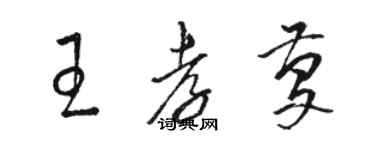 駱恆光王孝慶草書個性簽名怎么寫