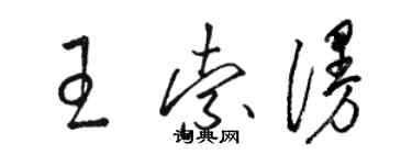 駱恆光王索漫草書個性簽名怎么寫