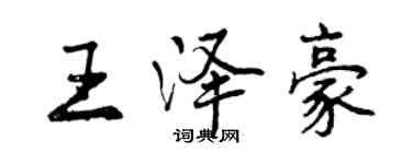 曾慶福王澤豪行書個性簽名怎么寫