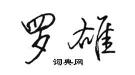 駱恆光羅雄行書個性簽名怎么寫