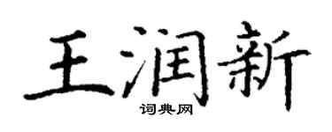 丁謙王潤新楷書個性簽名怎么寫