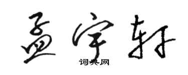 駱恆光孟宇軒草書個性簽名怎么寫